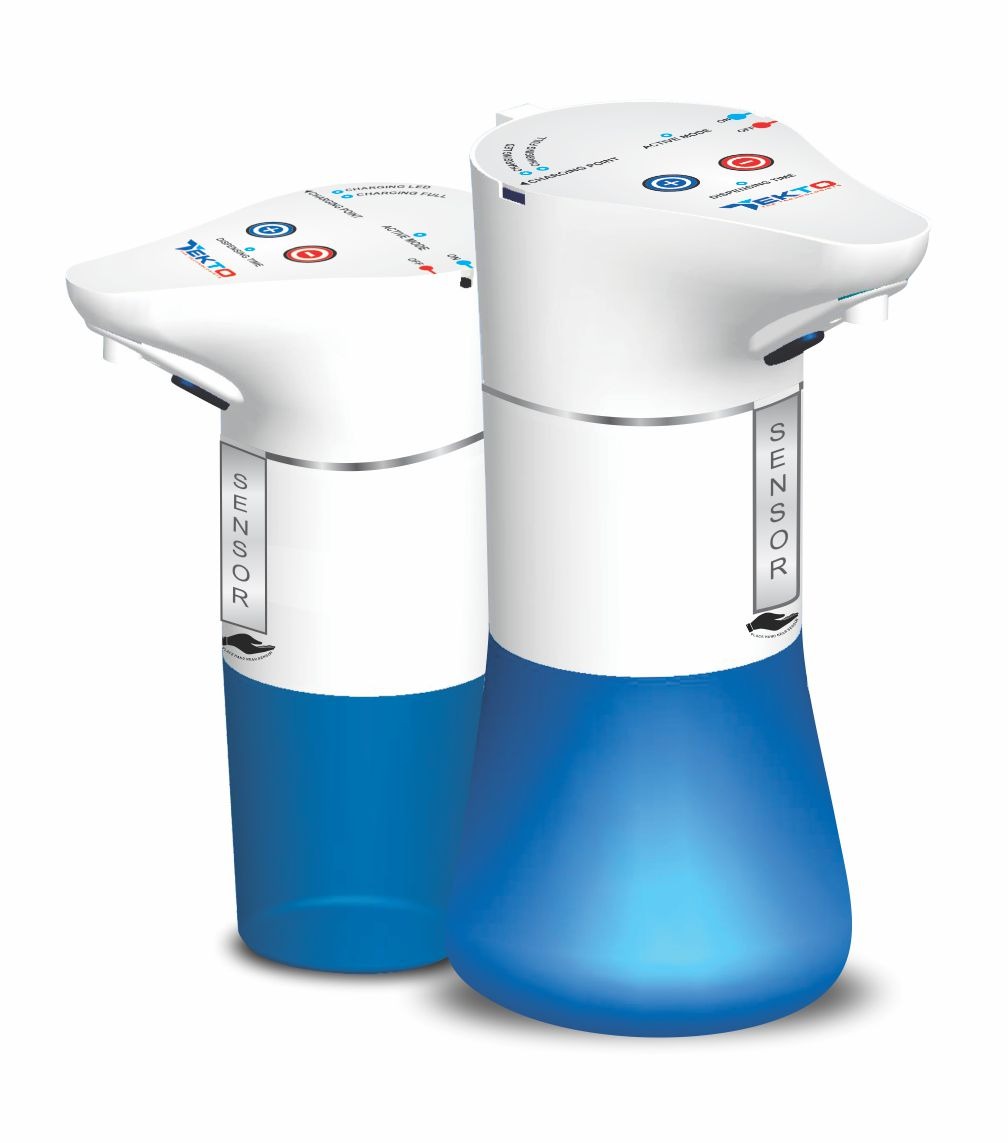 TEKTO AUTOMATIC TOUCHLESS TABLETOP SANITIZER/SOAP DISPENSER.